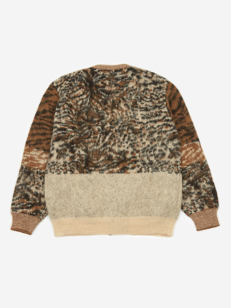 TOGA Virilis TOGA Virilis Mohair Jacquard Knit Cardigan - Camel - Neutrals