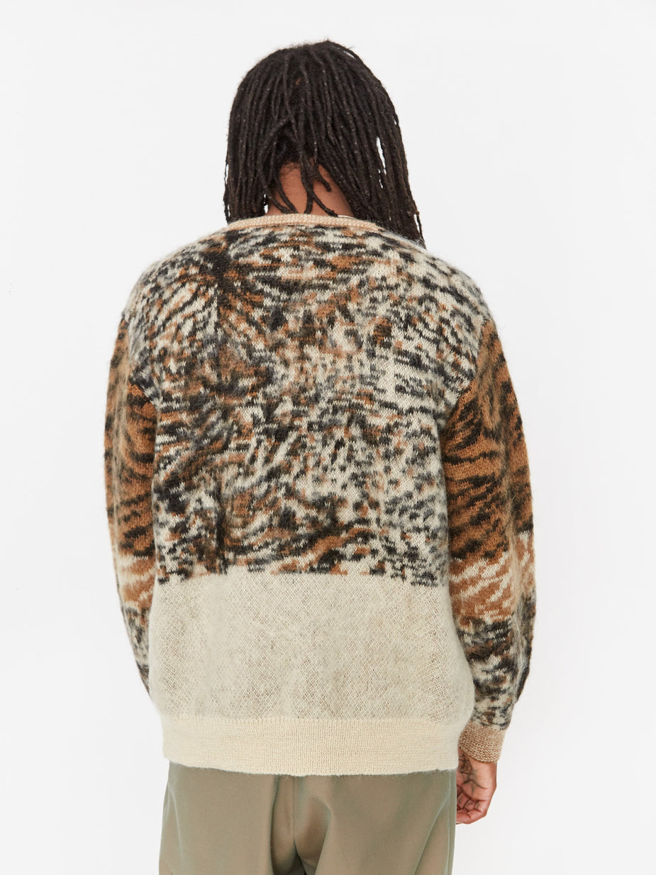 TOGA Virilis TOGA Virilis Mohair Jacquard Knit Cardigan - Camel - Neutrals