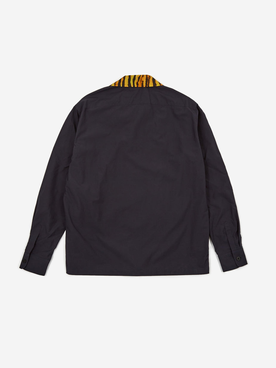 TOGA Virilis TOGA VIRILIS Panel Print Cotton Shirt - Navy - Blue