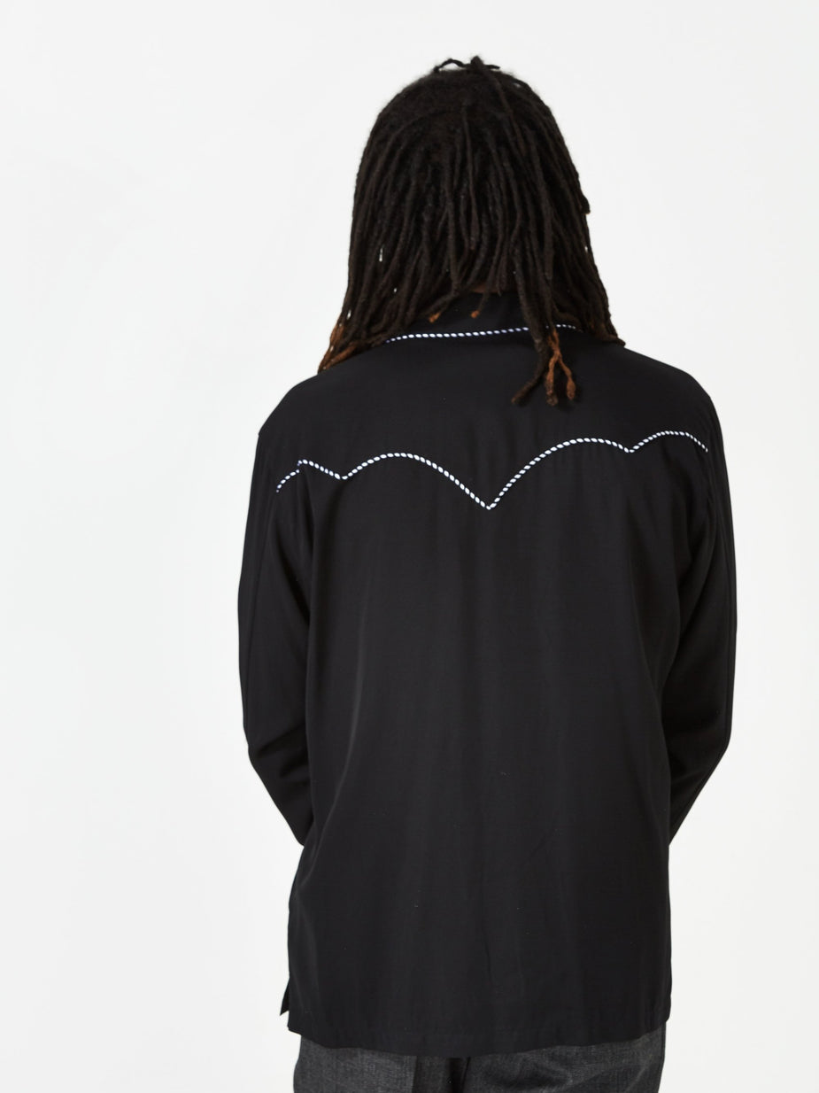 TOGA Virilis TOGA VIRILIS Rayon Gabardine Shirt - Black - Black