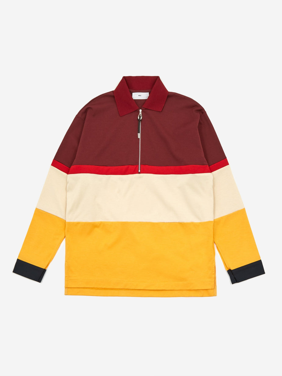 TOGA Virilis TOGA VIRILIS Rugger Zip Top - Dark Red - Red
