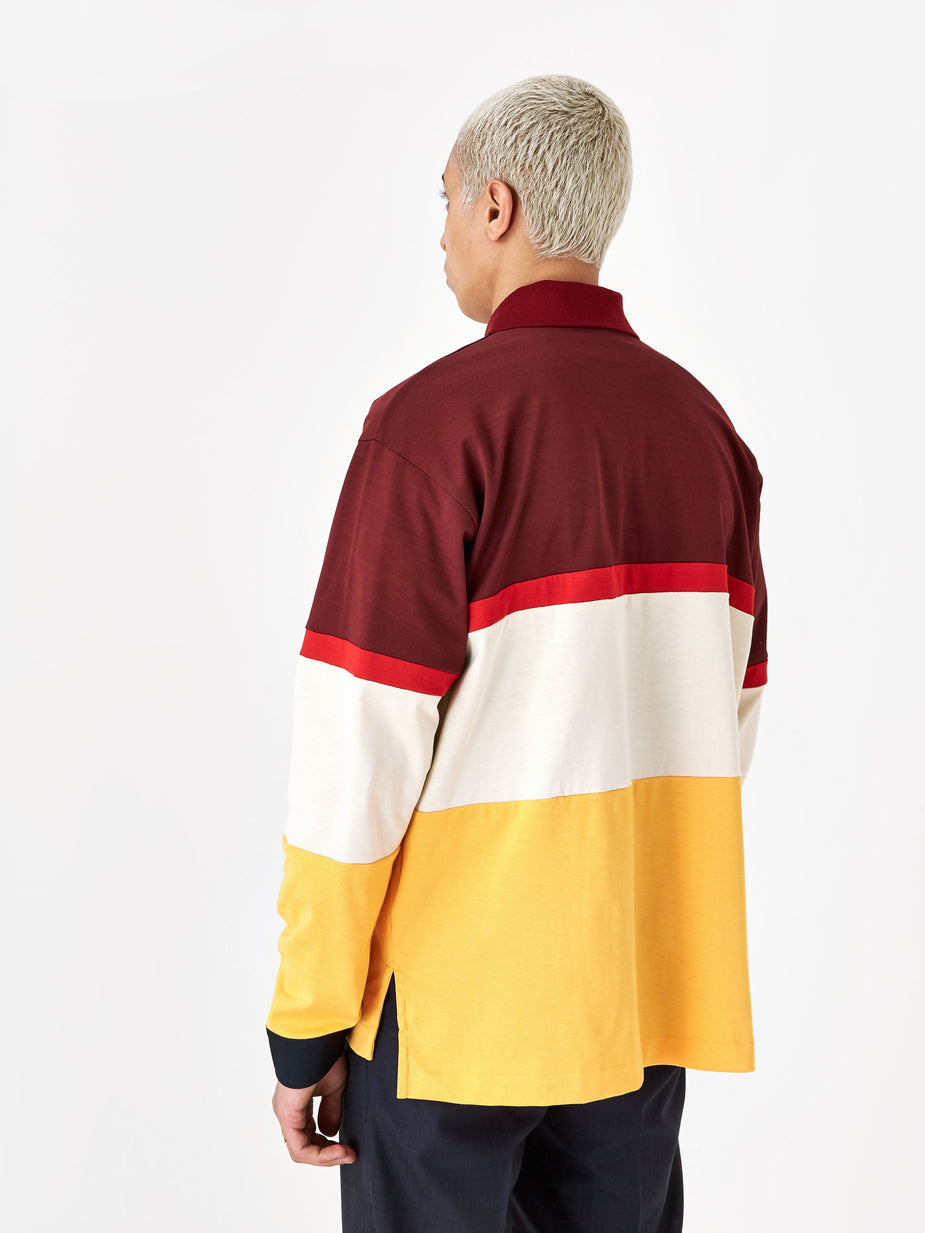 TOGA Virilis TOGA VIRILIS Rugger Zip Top - Dark Red - Red