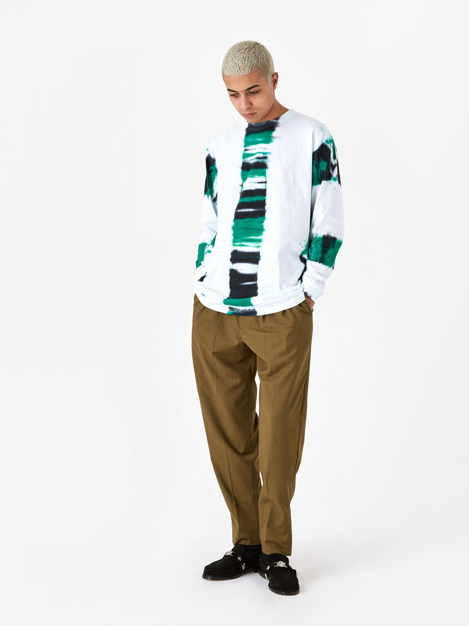 TOGA Virilis TOGA VIRILIS Stripe Tie Dye Longsleeve T-Shirt - Green - Green