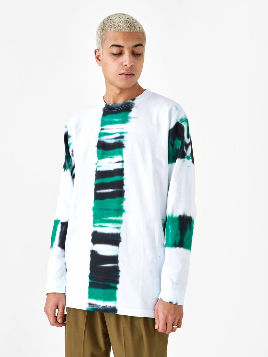 TOGA Virilis TOGA VIRILIS Stripe Tie Dye Longsleeve T-Shirt - Green - Green