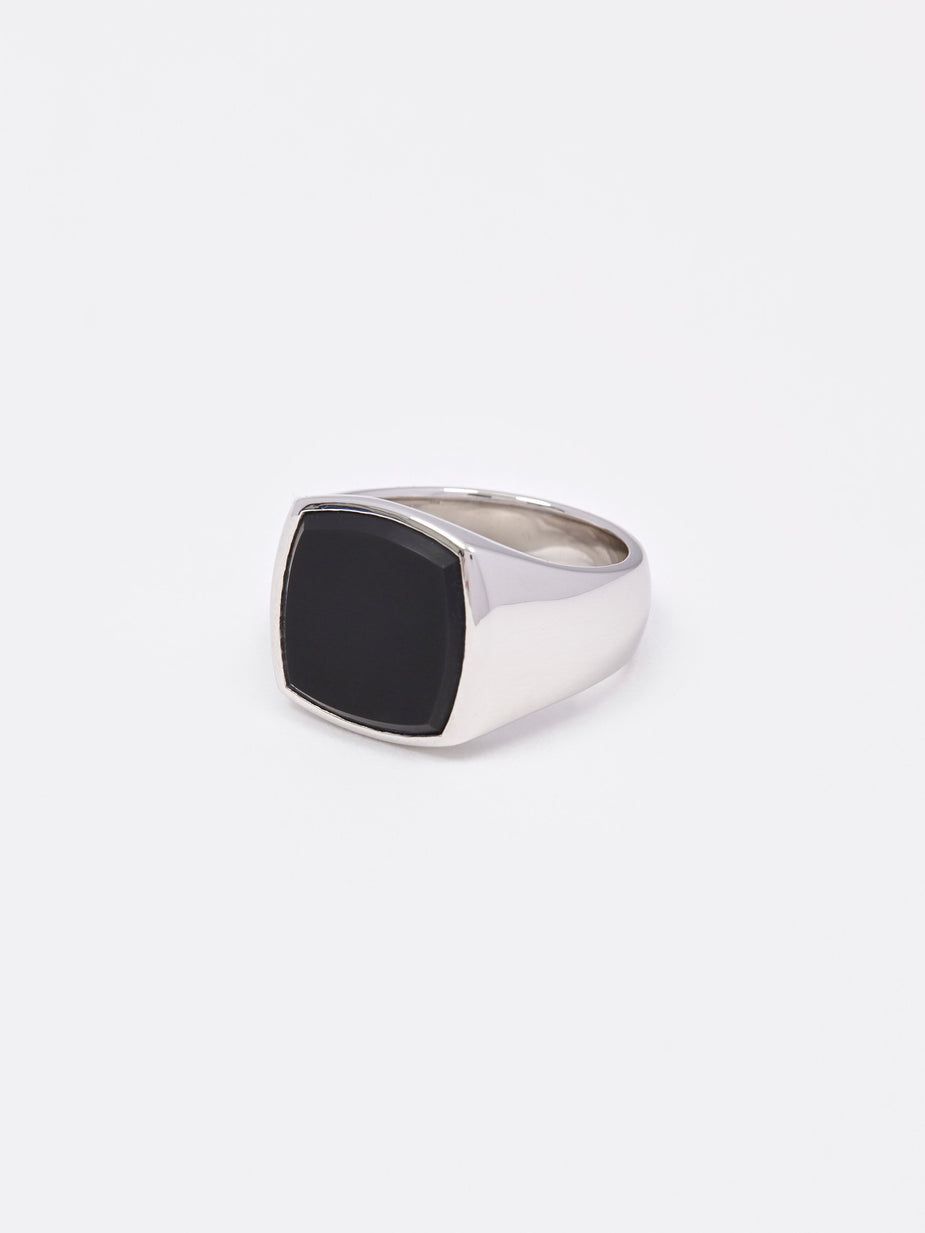 Tom Wood Tom Wood Cushion Ring - Black Onyx - Silver