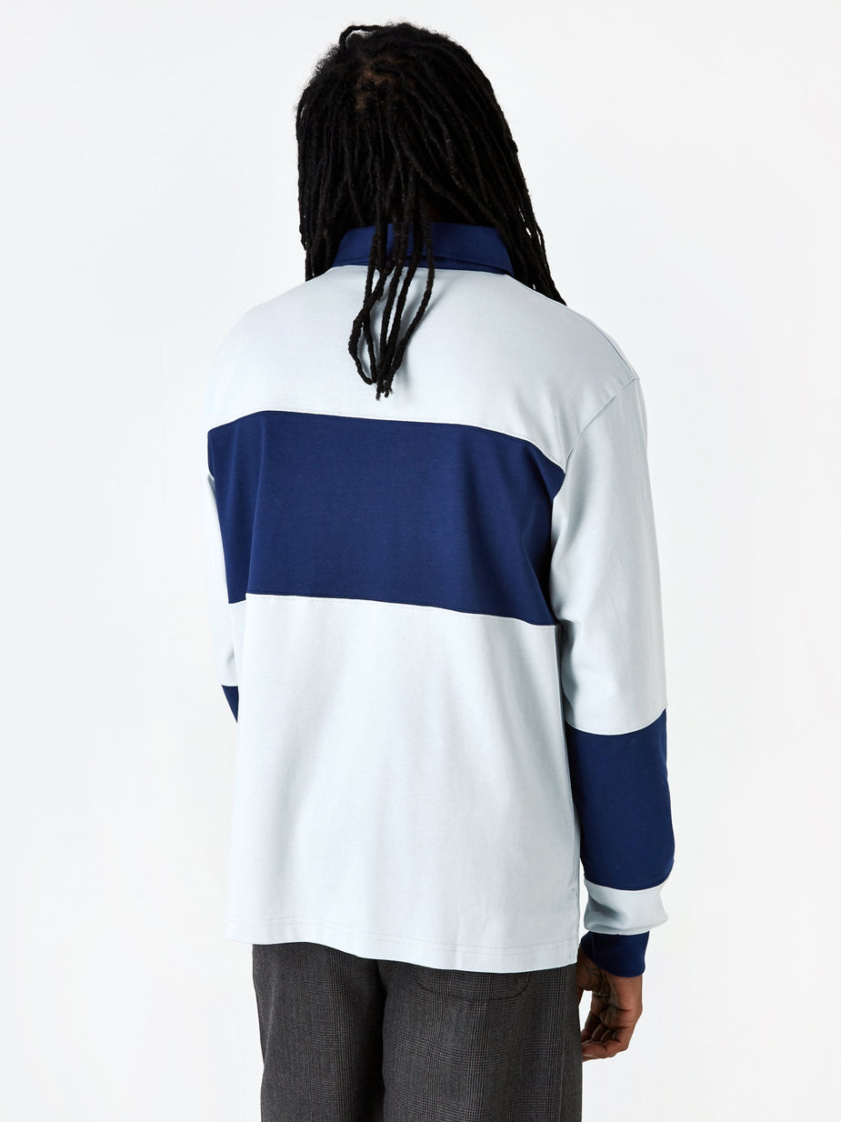 Très Bien Tres Bien x Sneeze Offset Rugby Shirt - Navy/Light Grey - Grey