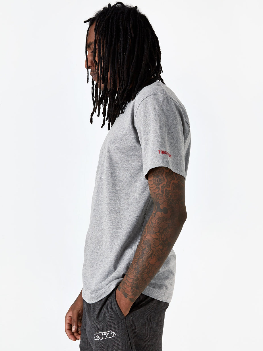 Très Bien Tres Bien x Sneeze LP T-Shirt - Grey Melange - Grey