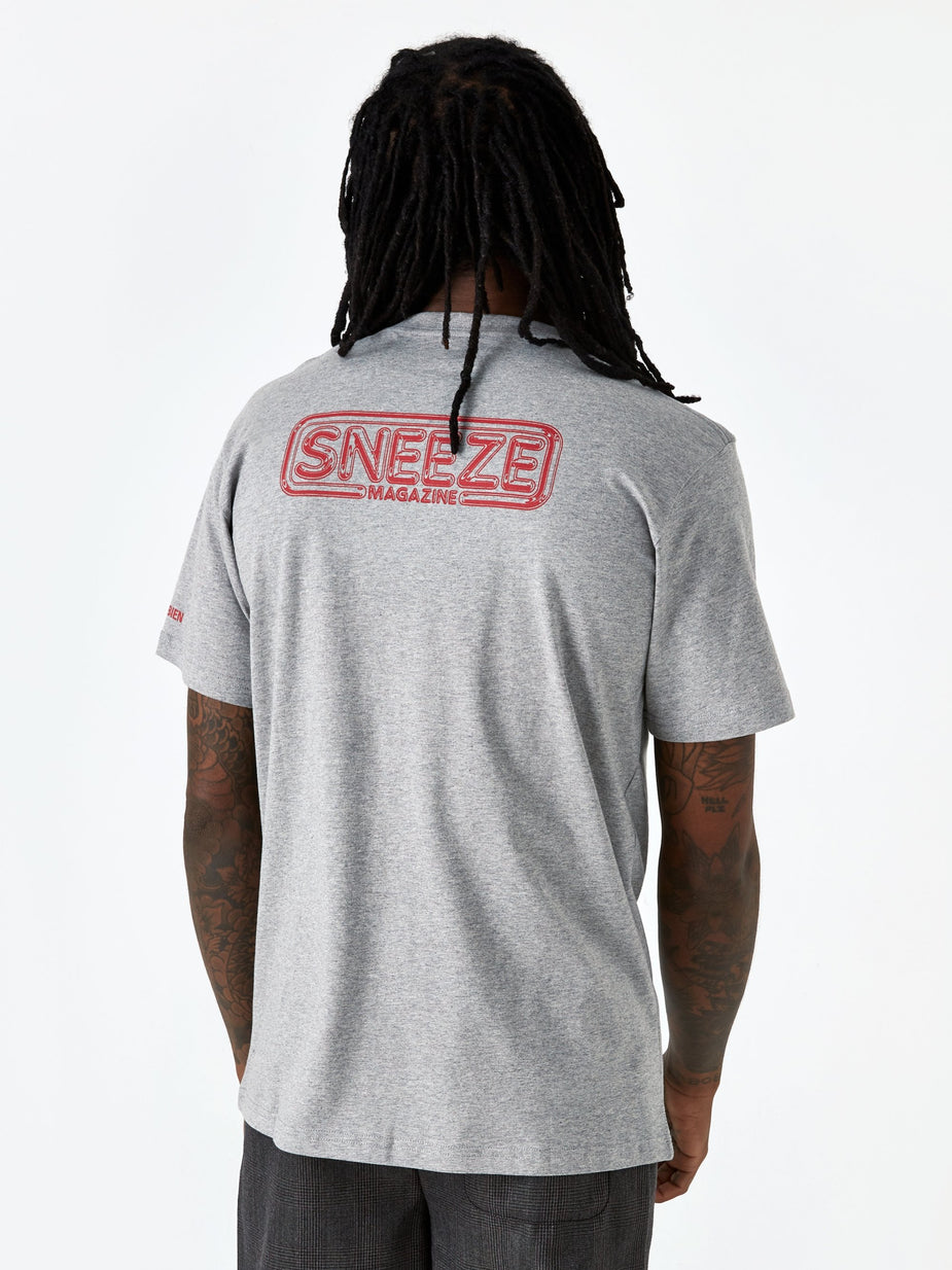 Très Bien Tres Bien x Sneeze LP T-Shirt - Grey Melange - Grey