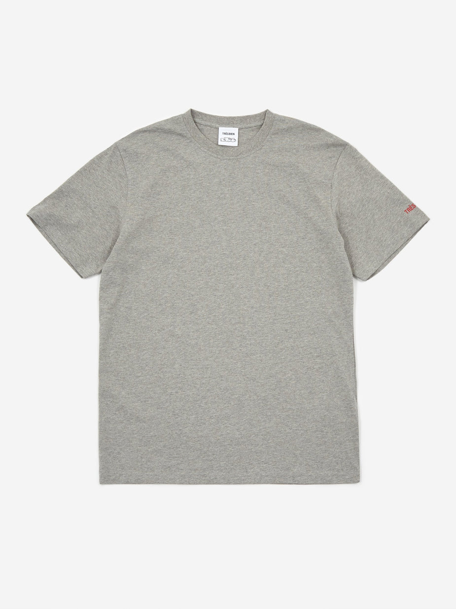 Très Bien Tres Bien x Sneeze LP T-Shirt - Grey Melange - Grey