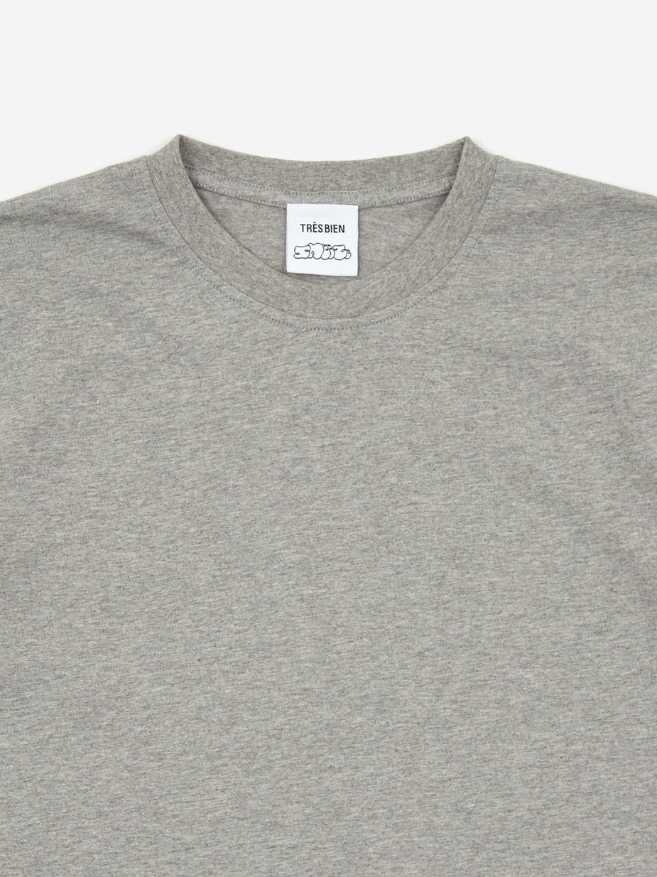 Très Bien Tres Bien x Sneeze LP T-Shirt - Grey Melange - Grey