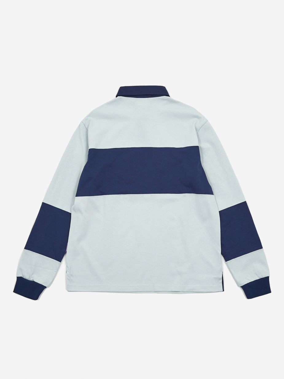 Très Bien Tres Bien x Sneeze Offset Rugby Shirt - Navy/Light Grey - Grey