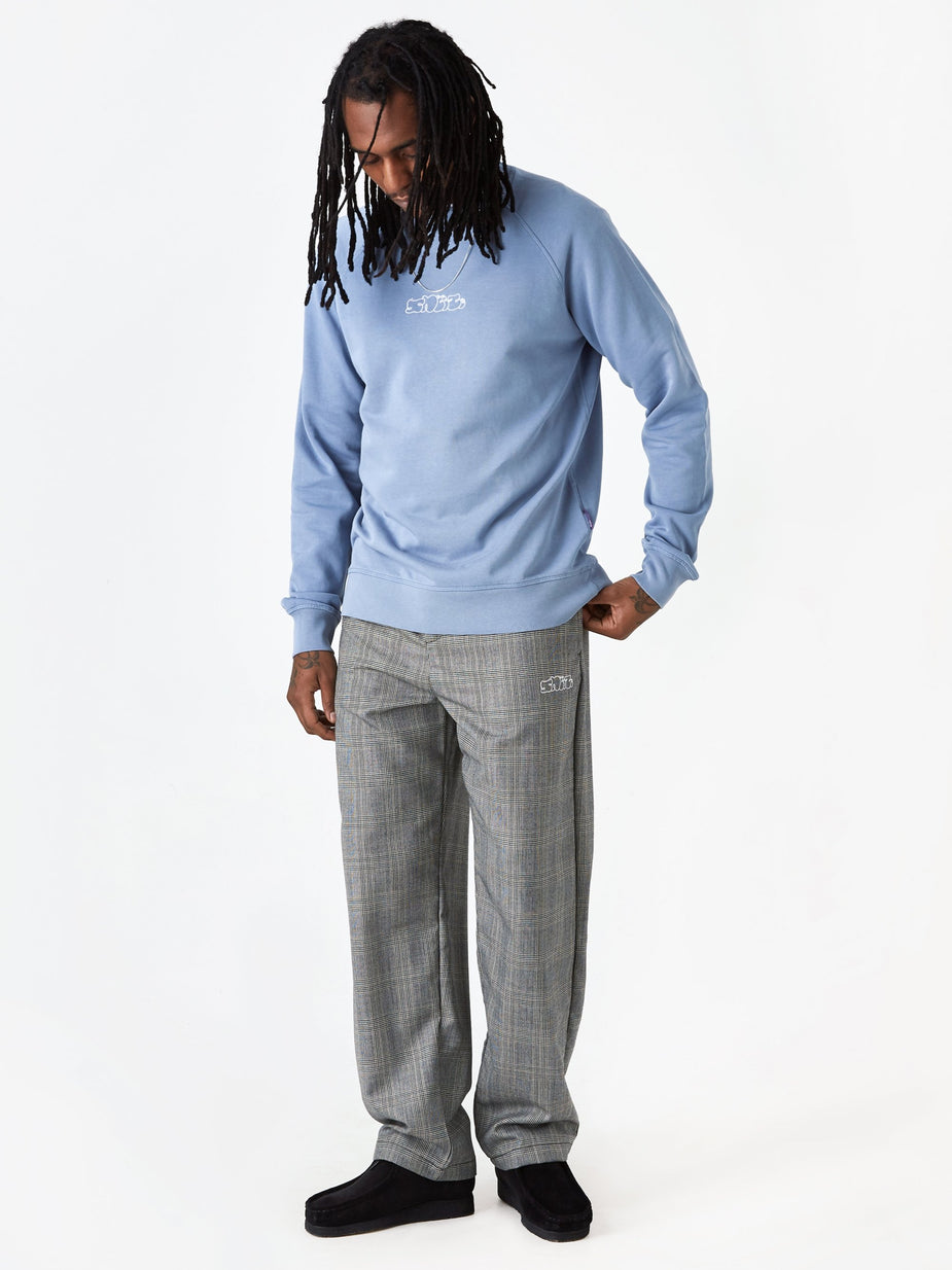 Très Bien Tres Bien x Sneeze Overdye Logo Crewneck Sweatshirt - Stone Blue - Blue