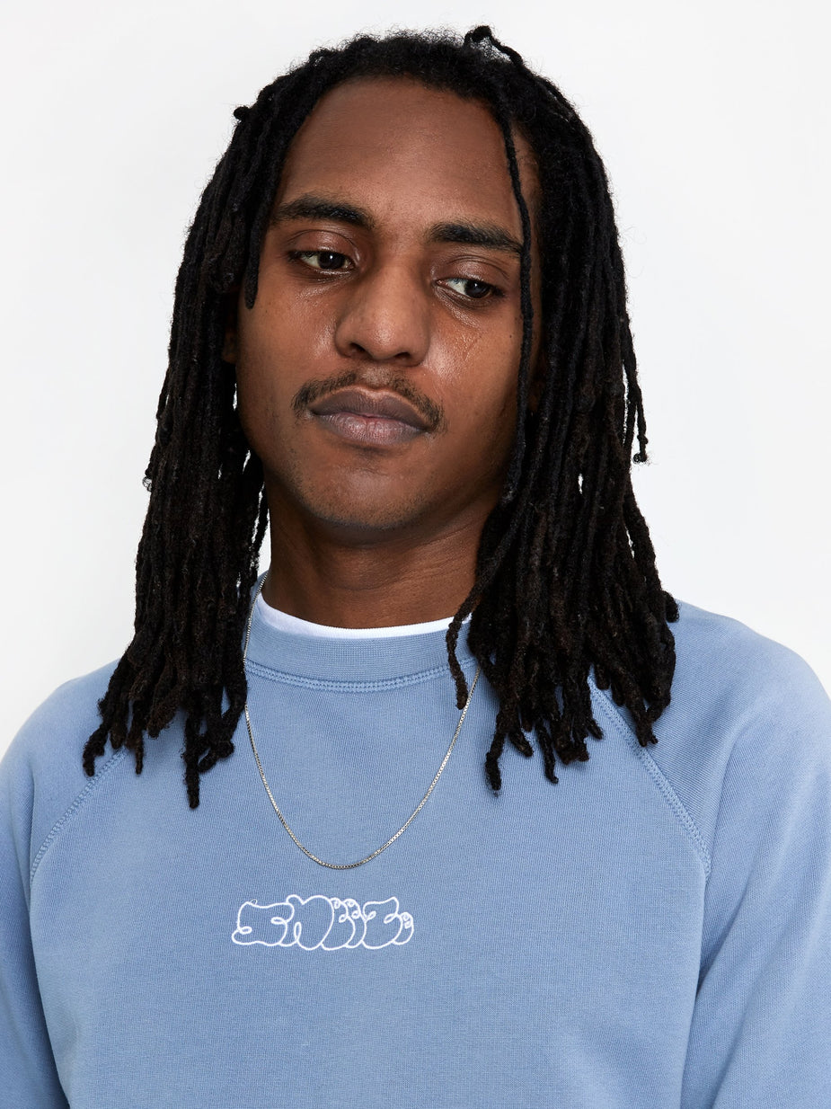 Très Bien Tres Bien x Sneeze Overdye Logo Crewneck Sweatshirt - Stone Blue - Blue