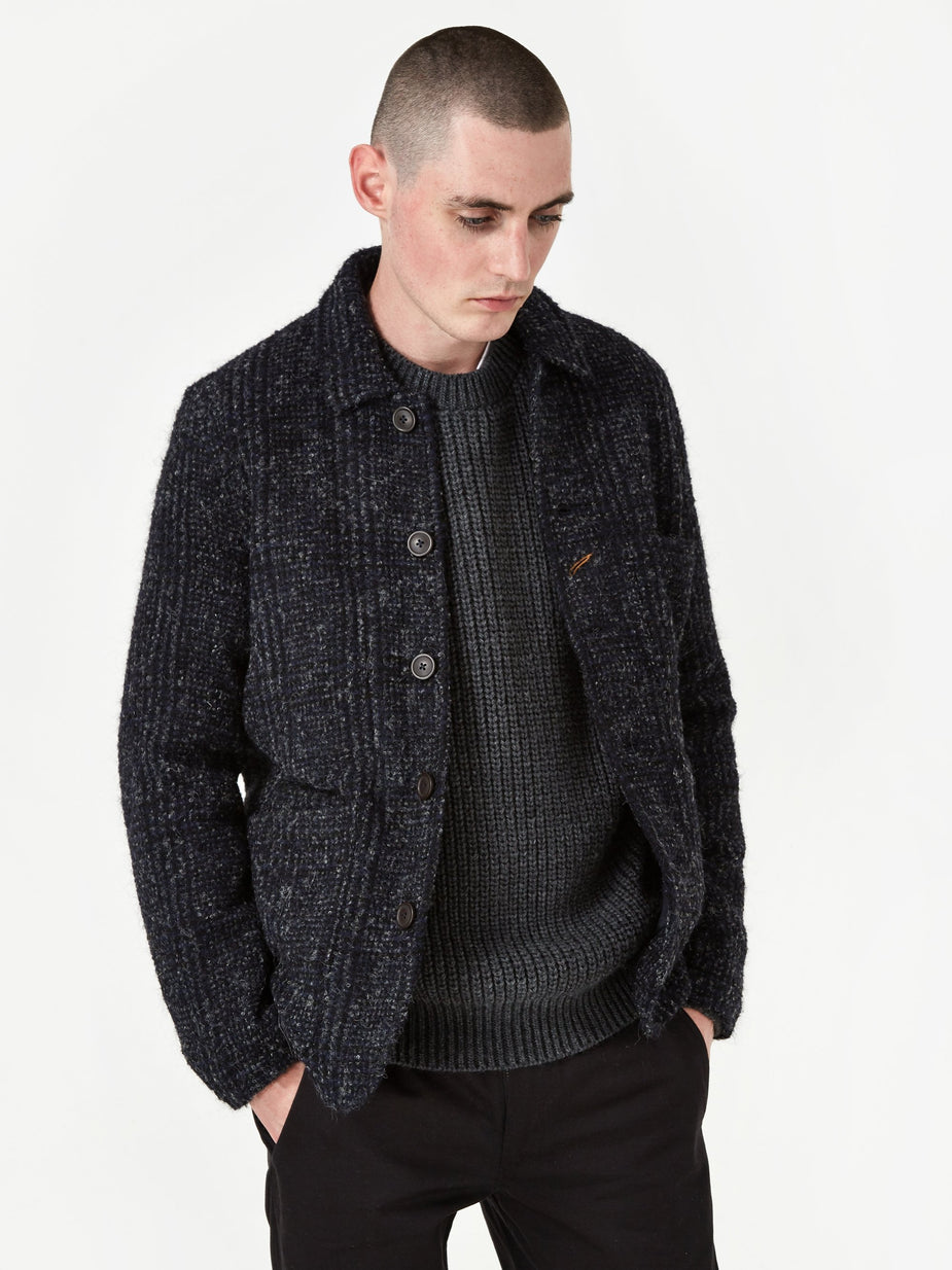 Universal Works Universal Works Bakers Jacket - Navy Plaid - Blue