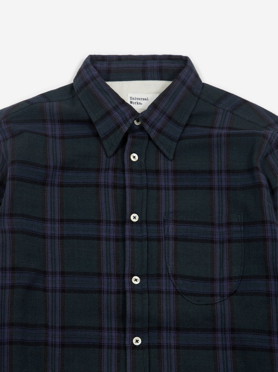 Universal Works Universal Works Brook Shirt - Rebel Check Navy - Blue