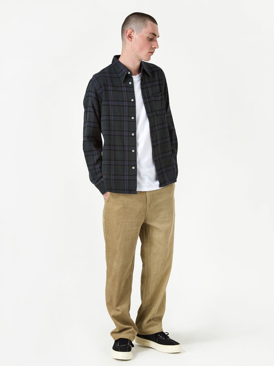 Universal Works Universal Works Brook Shirt - Rebel Check Navy - Blue