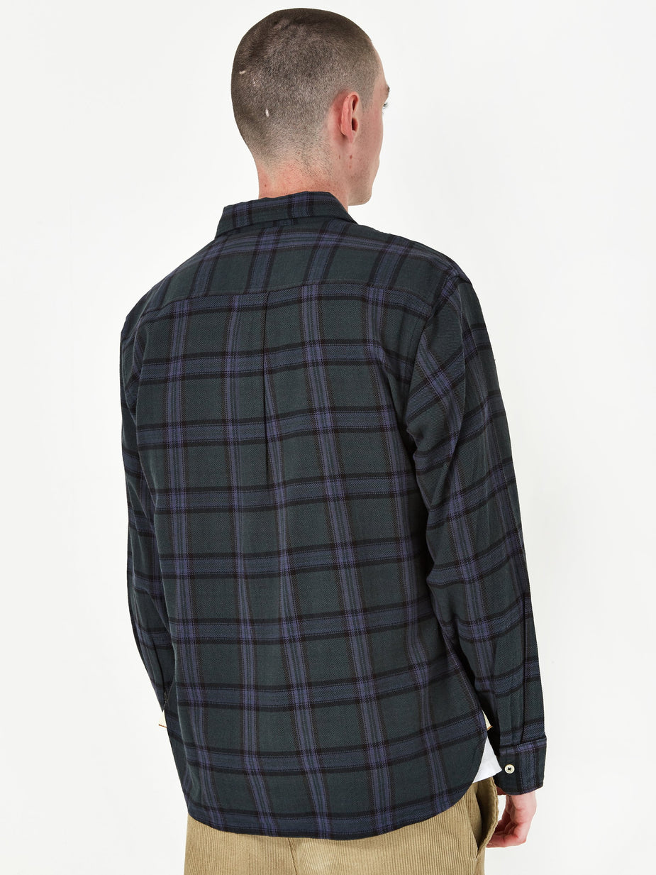 Universal Works Universal Works Brook Shirt - Rebel Check Navy - Blue