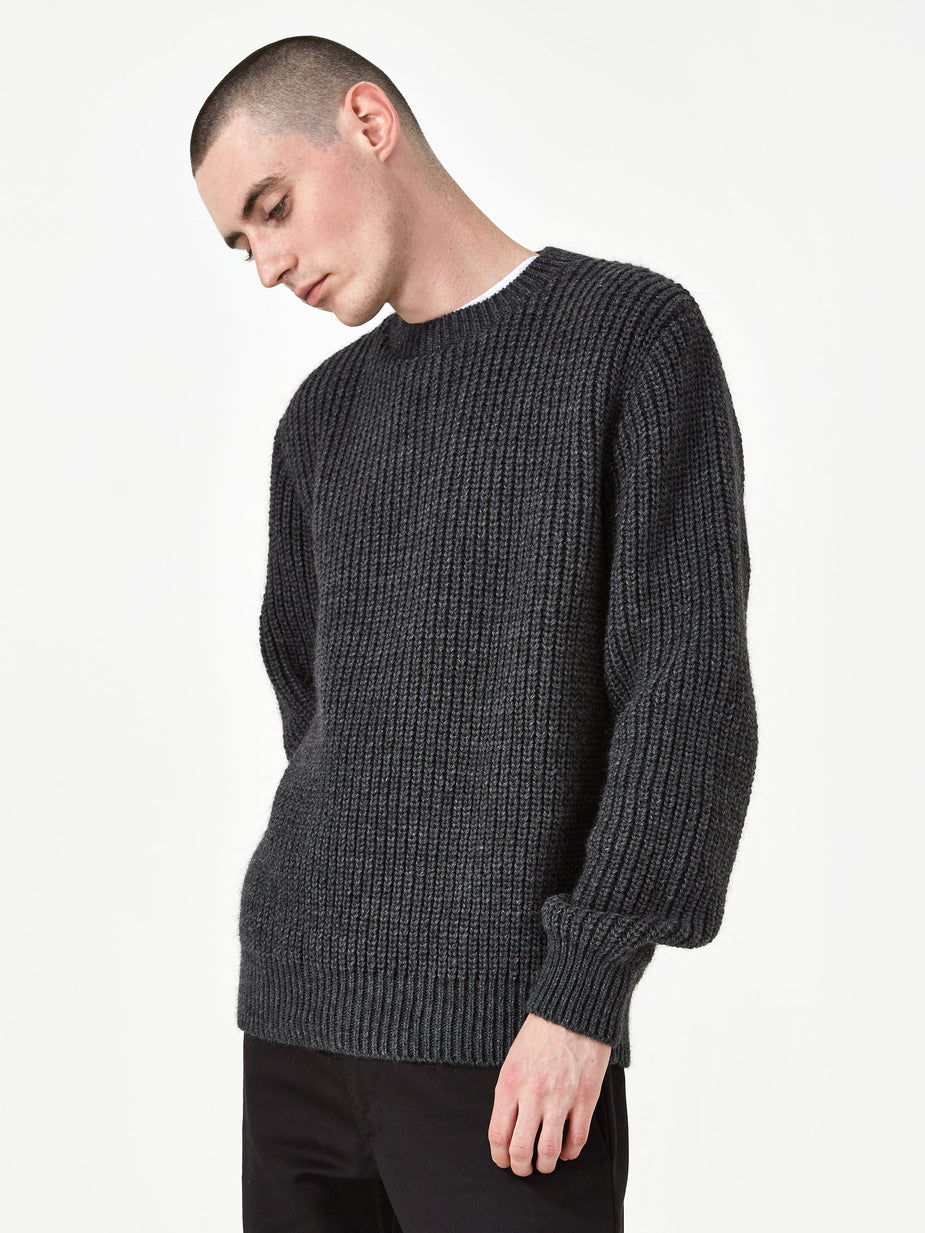 Universal Works Universal Works Crew Neck Jumper - Charcoal - Grey