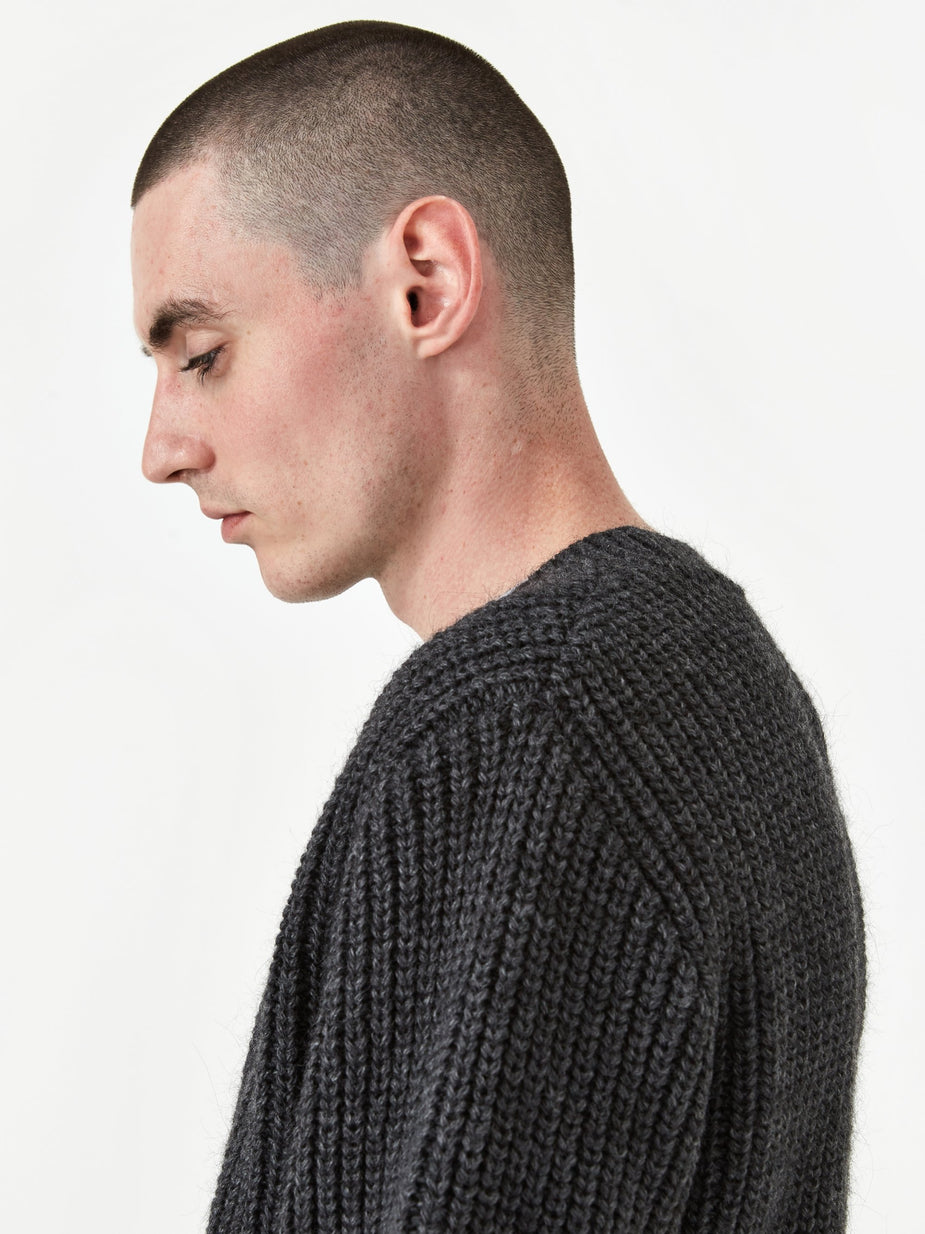 Universal Works Universal Works Crew Neck Jumper - Charcoal - Grey