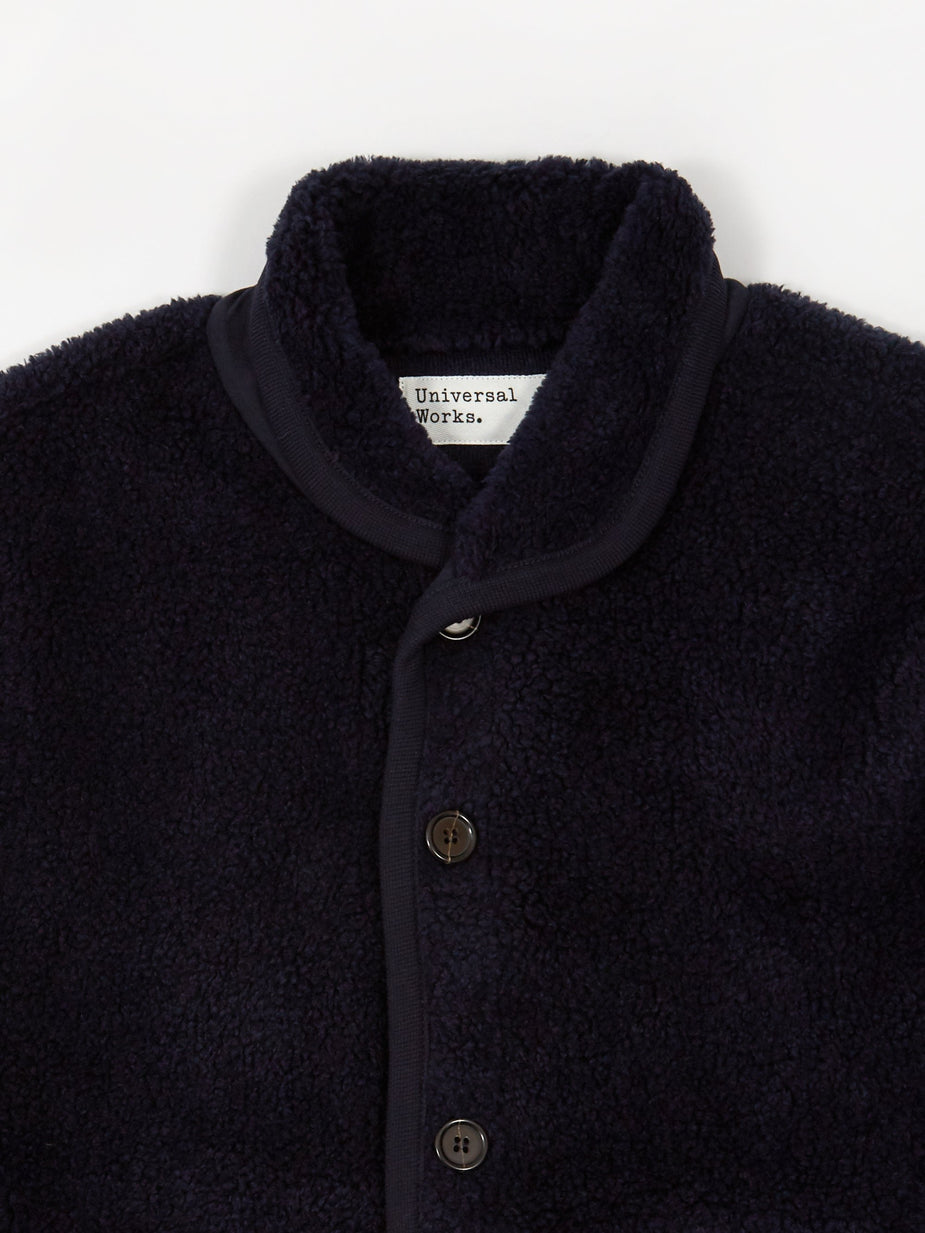 Universal Works Universal Works Lancaster Mountain Fleece Jacket - Navy - Blue