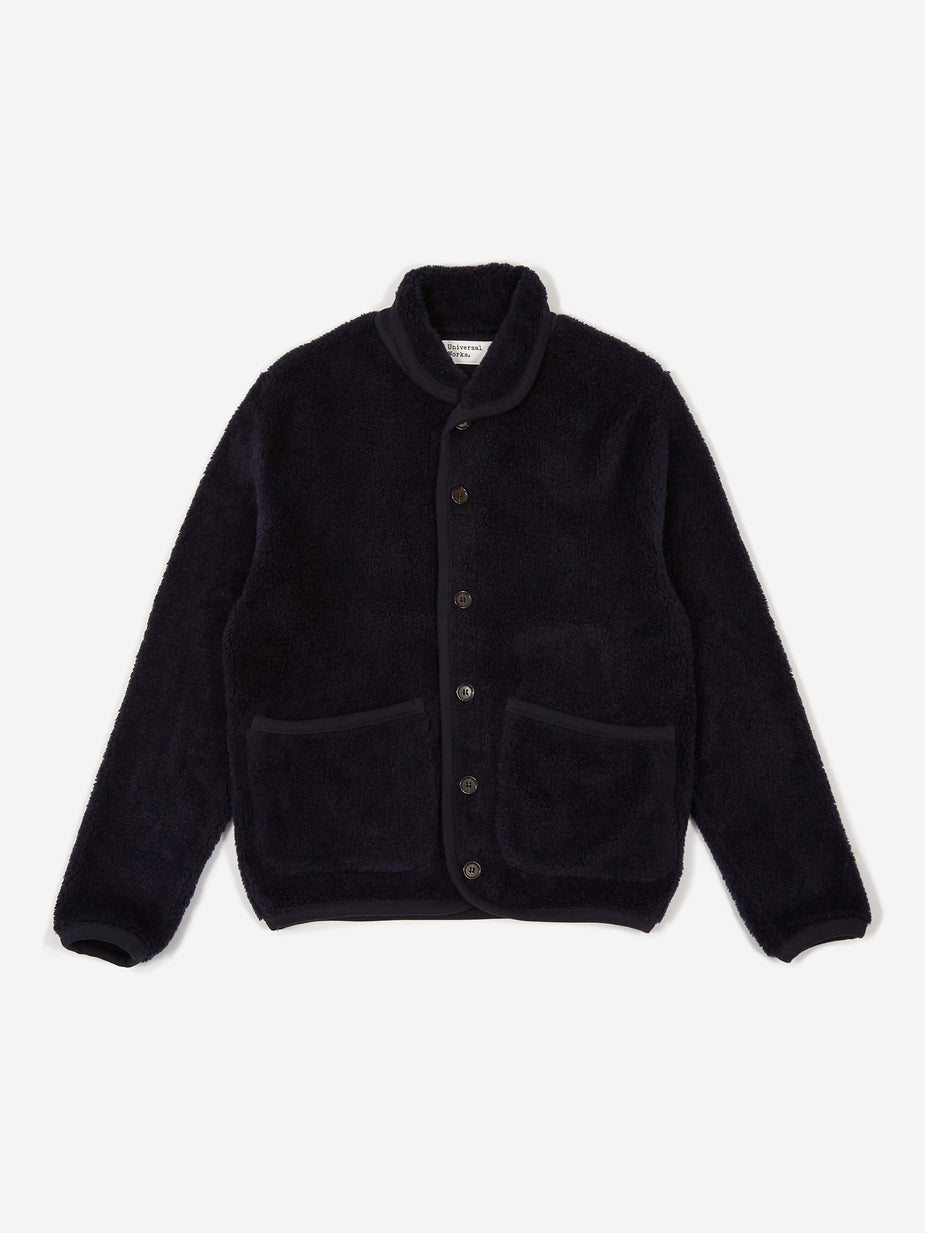 Universal Works Universal Works Lancaster Mountain Fleece Jacket - Navy - Blue