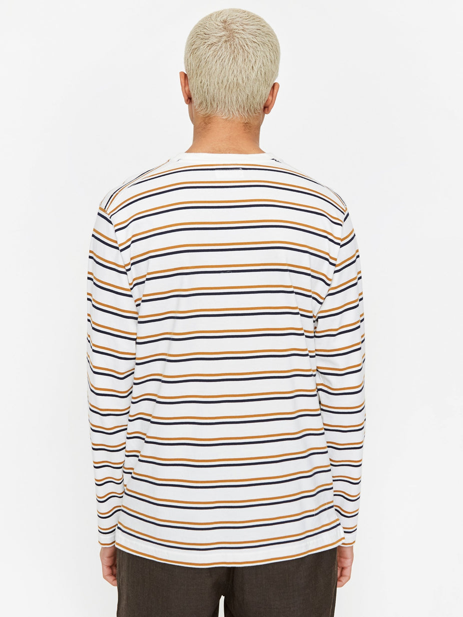 Universal Works Universal Works Narrow Stripe Longsleeve T-Shirt - Ecru - Neutrals