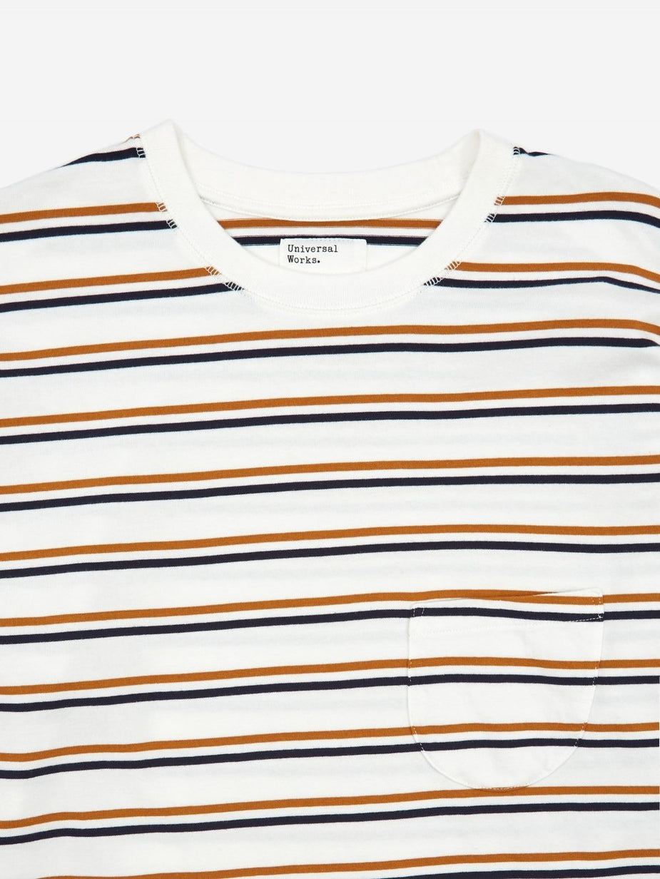 Universal Works Universal Works Narrow Stripe Longsleeve T-Shirt - Ecru - Neutrals