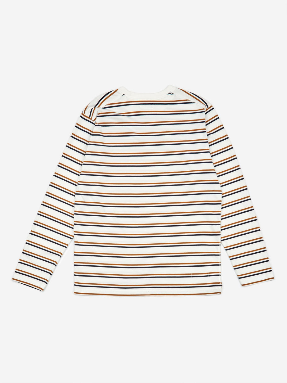Universal Works Universal Works Narrow Stripe Longsleeve T-Shirt - Ecru - Neutrals