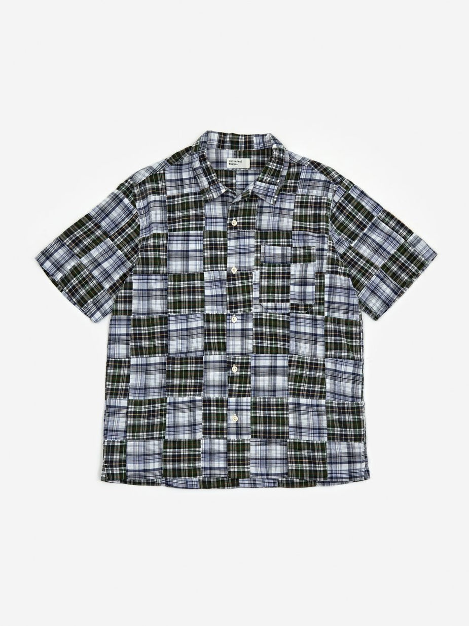 Universal Works Universal Works Road Shirt - Patchwork Madras Blue - Blue