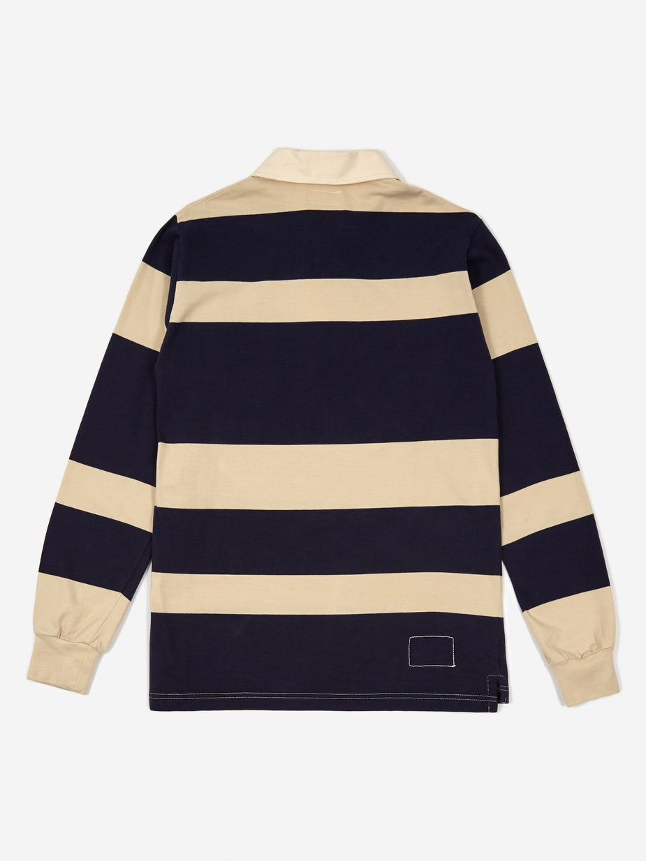 Universal Works Universal Works Rugby Shirt - Ecru/Navy Stripe - Neutrals