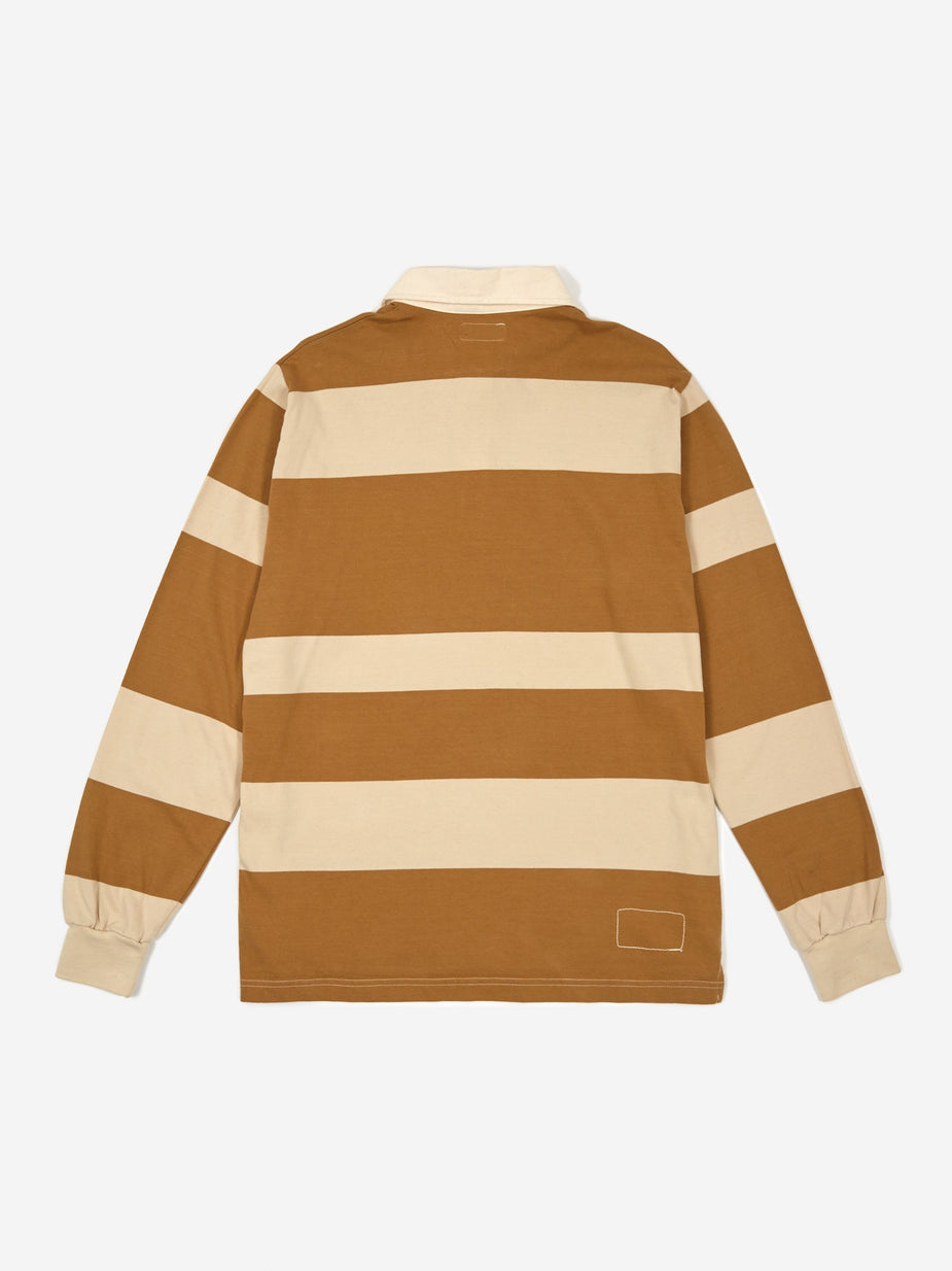 Universal Works Universal Works Rugby Shirt - Ecru/Sand Stripe - Neutrals