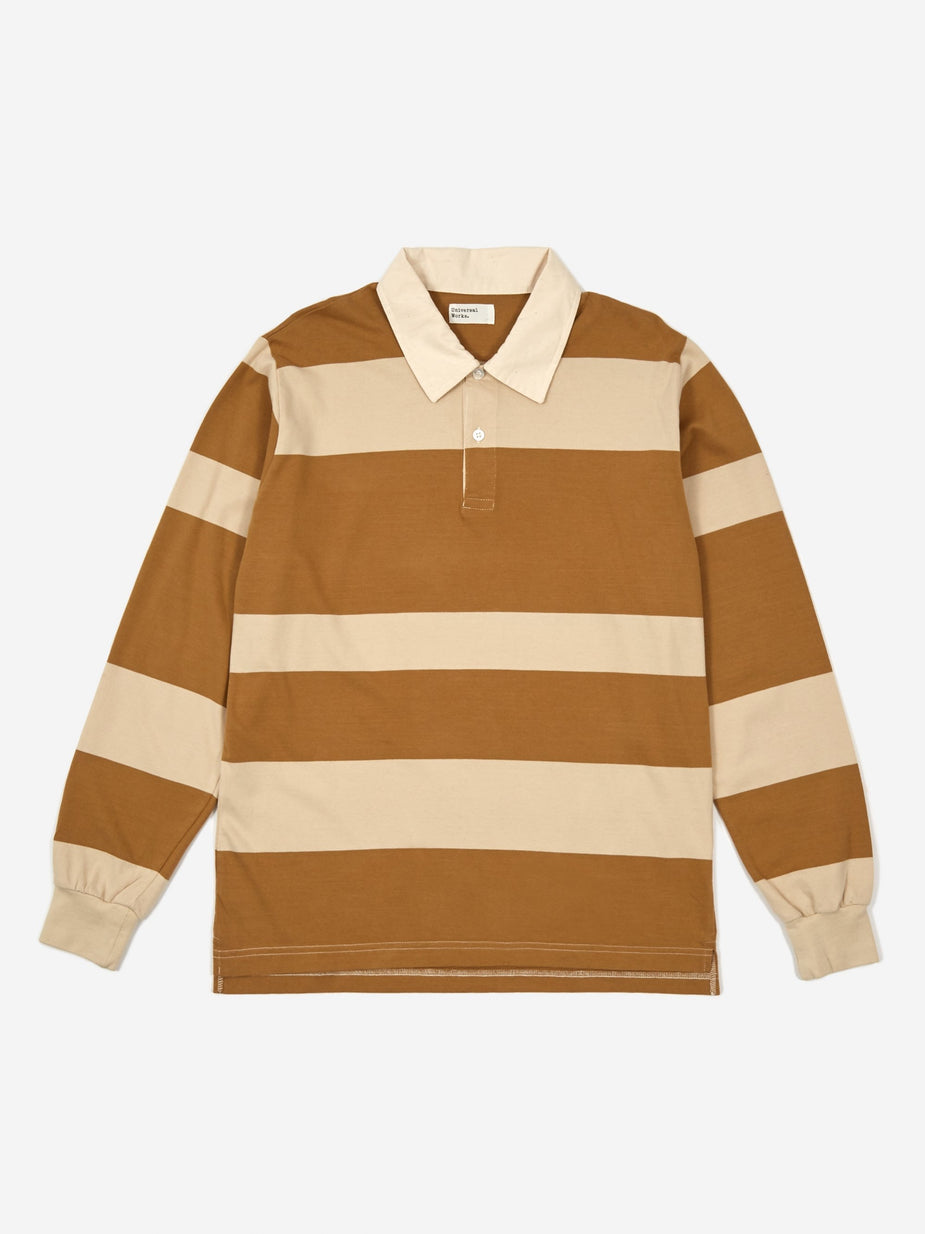 Universal Works Universal Works Rugby Shirt - Ecru/Sand Stripe - Neutrals
