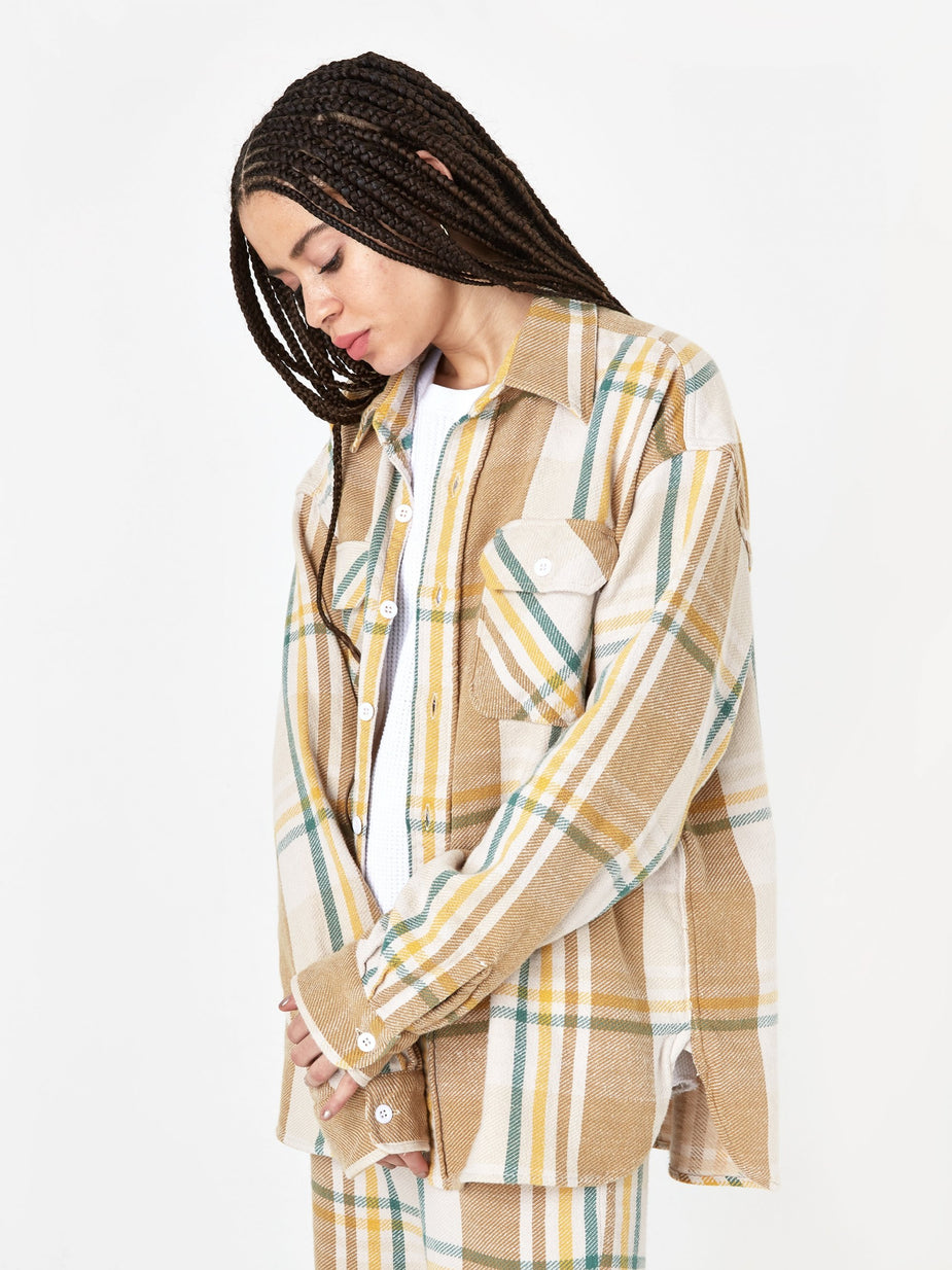 Unused Unused Checked Shirt - Beige - Other