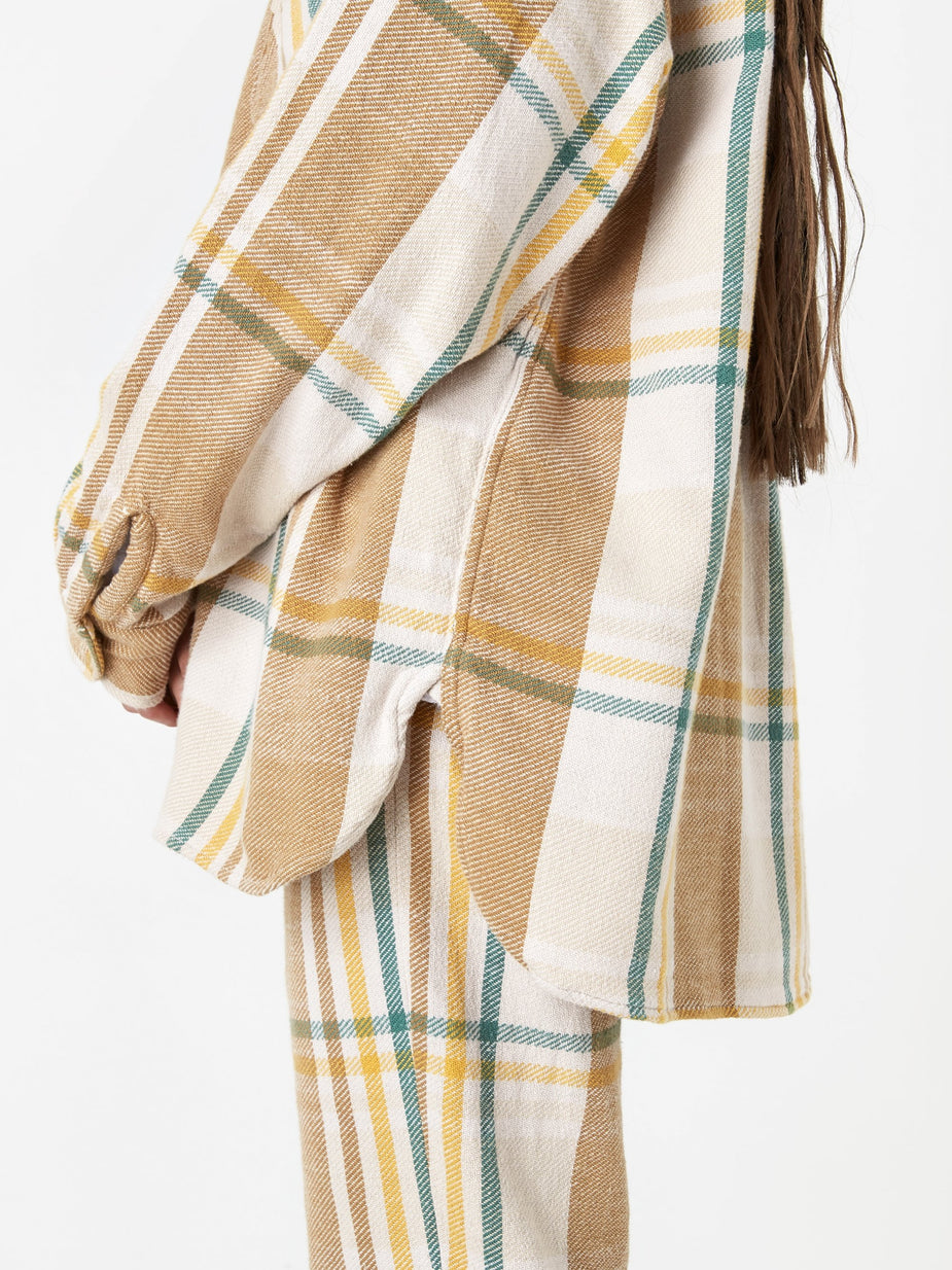 Unused Unused Checked Shirt - Beige - Other