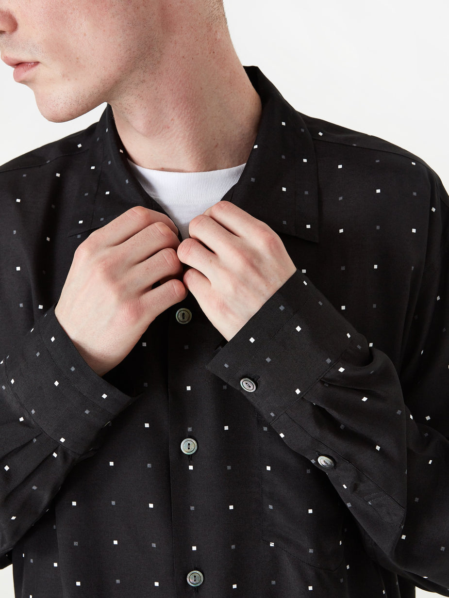 Unused Unused Printed Shirt - Black - Black