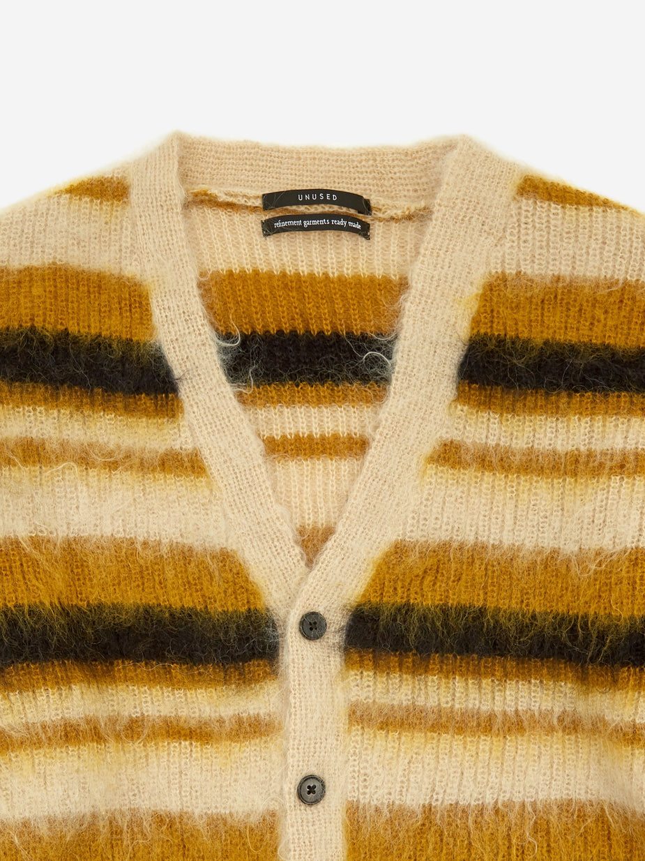 Unused Unused Striped Cardigan - Yellow Border - Other