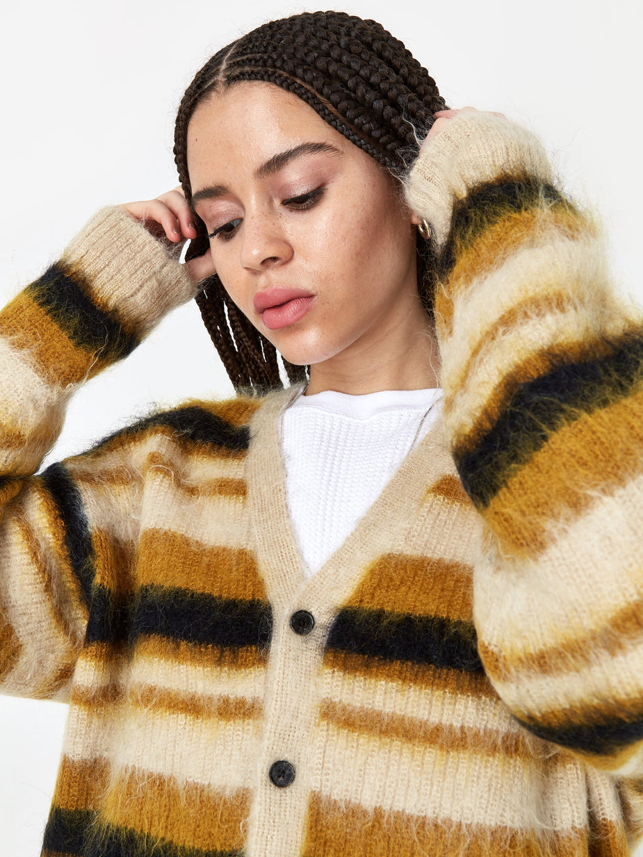 Unused Unused Striped Cardigan - Yellow Border - Other