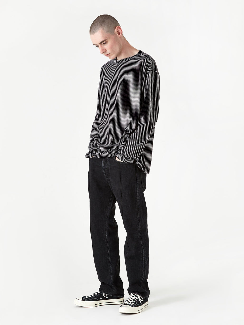 Unused Unused Striped Longsleeve T-Shirt - Black/White - Black