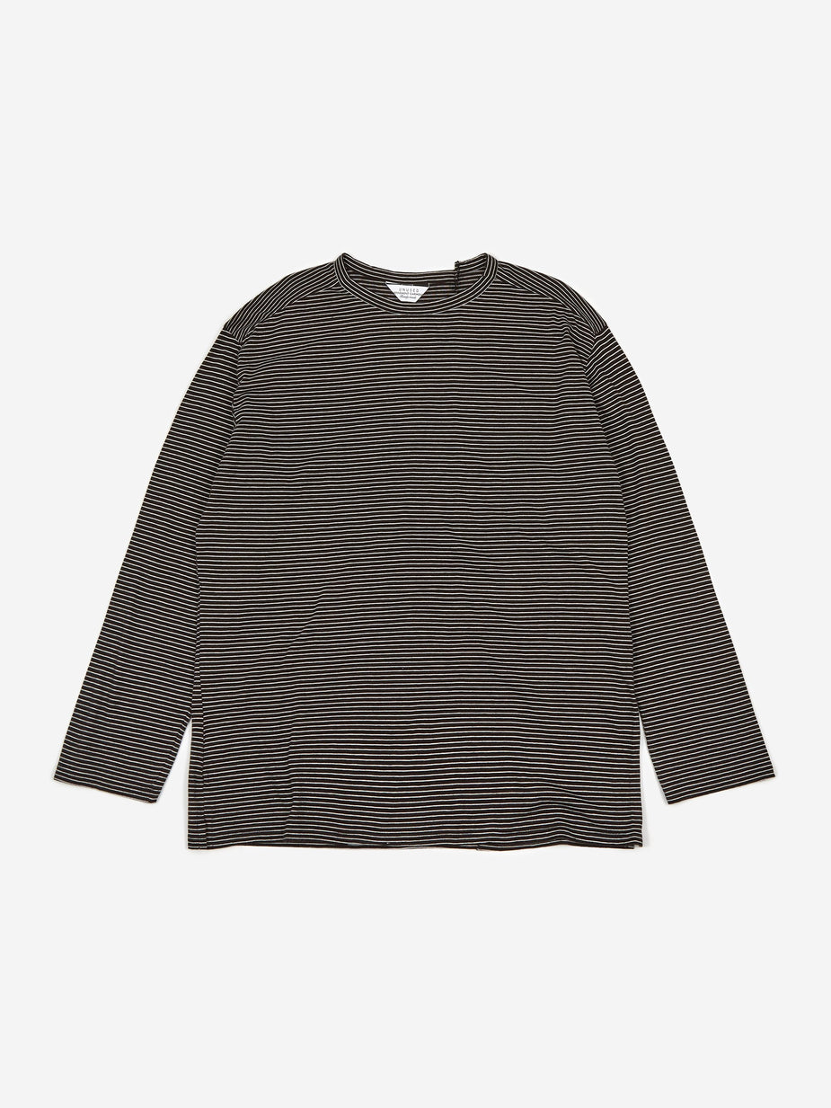 Unused Unused Striped Longsleeve T-Shirt - Black/White - Black