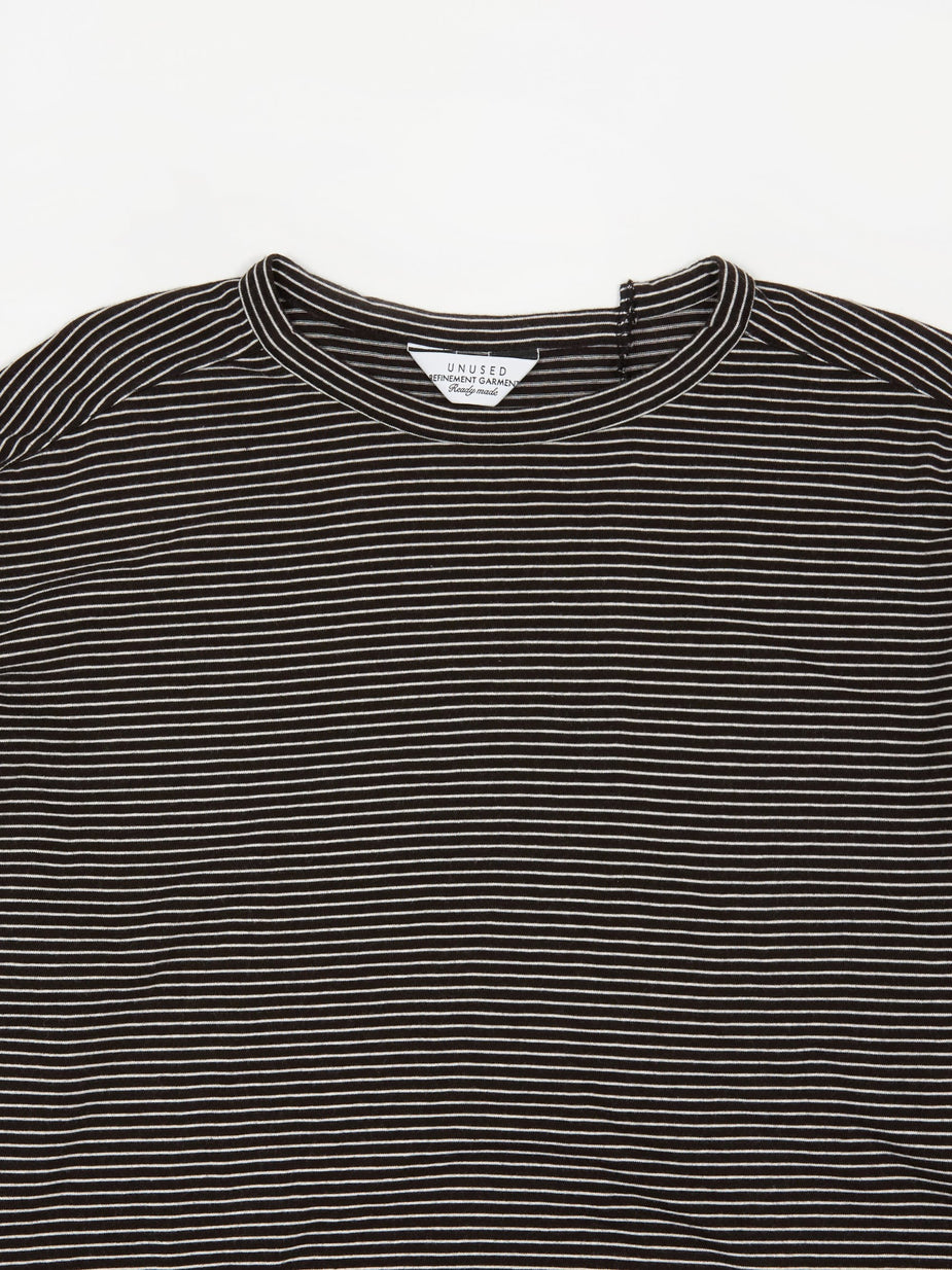 Unused Unused Striped Longsleeve T-Shirt - Black/White - Black