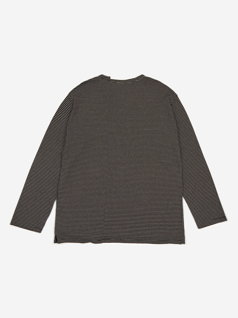 Unused Unused Striped Longsleeve T-Shirt - Black/White - Black
