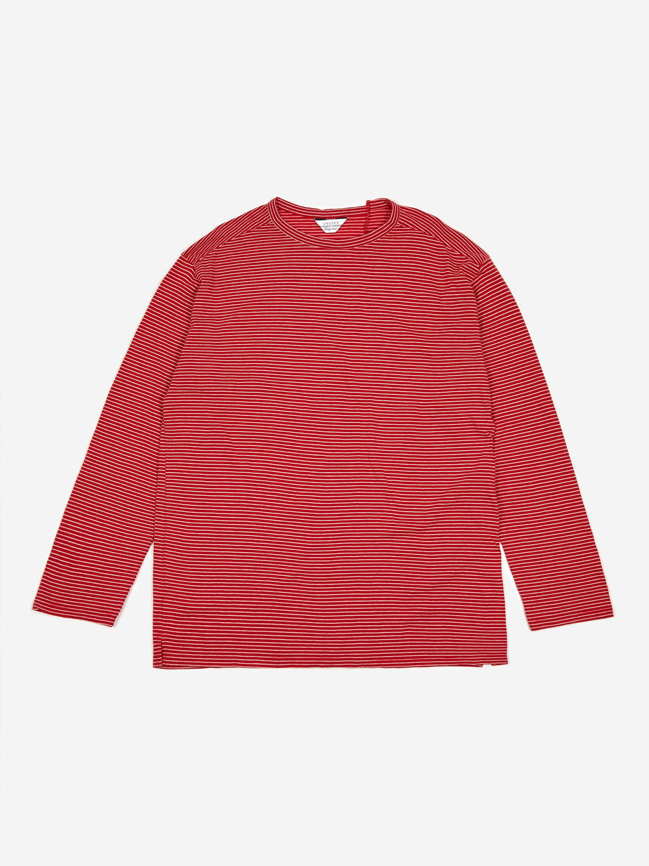 Unused Unused Striped Longsleeve T-Shirt - Red/White - Red