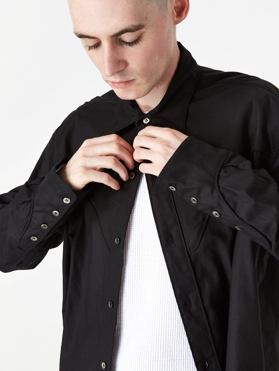 Unused Unused Western Shirt - Black - Black