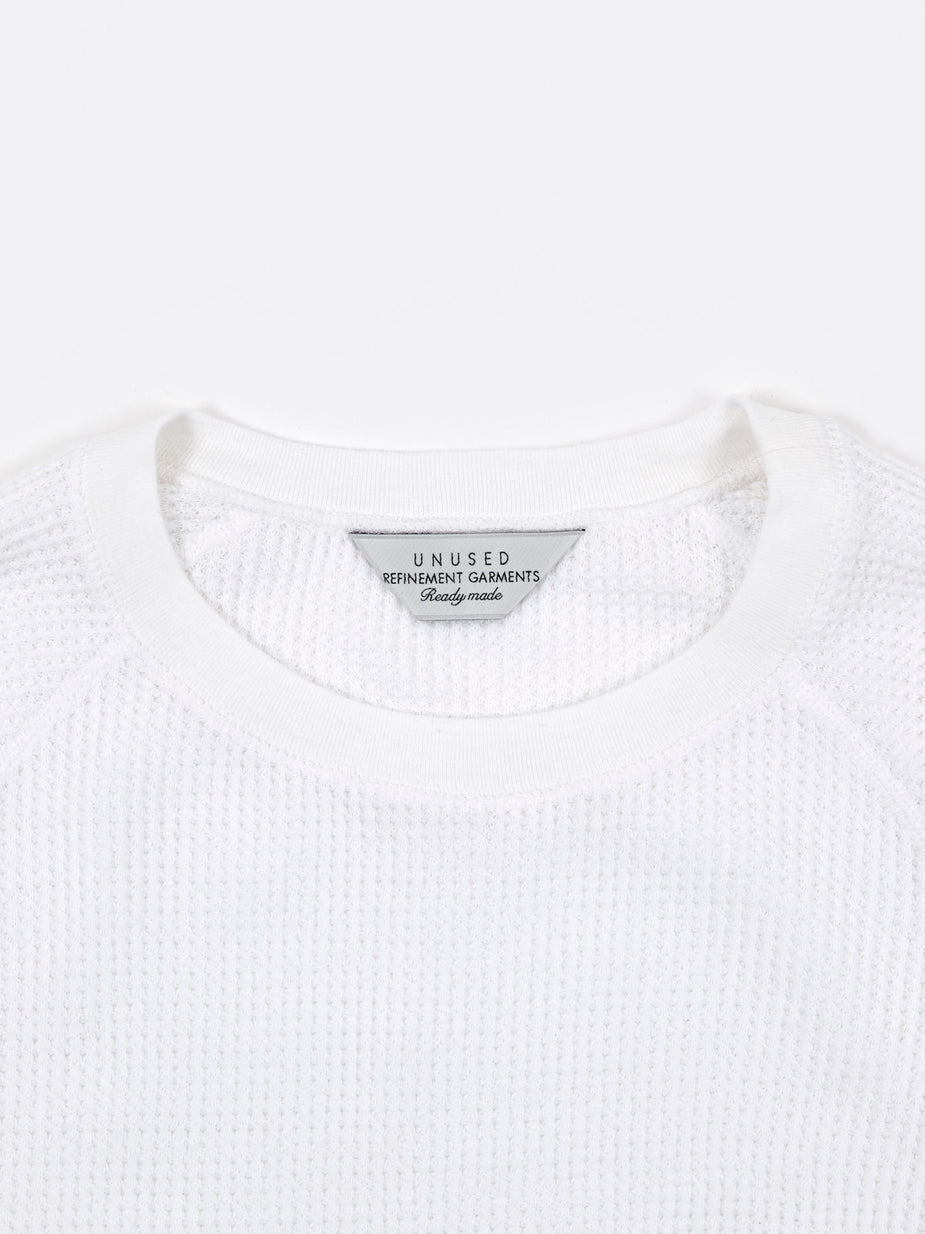Unused Unused Long Sleeve Waffle T-Shirt - White - White