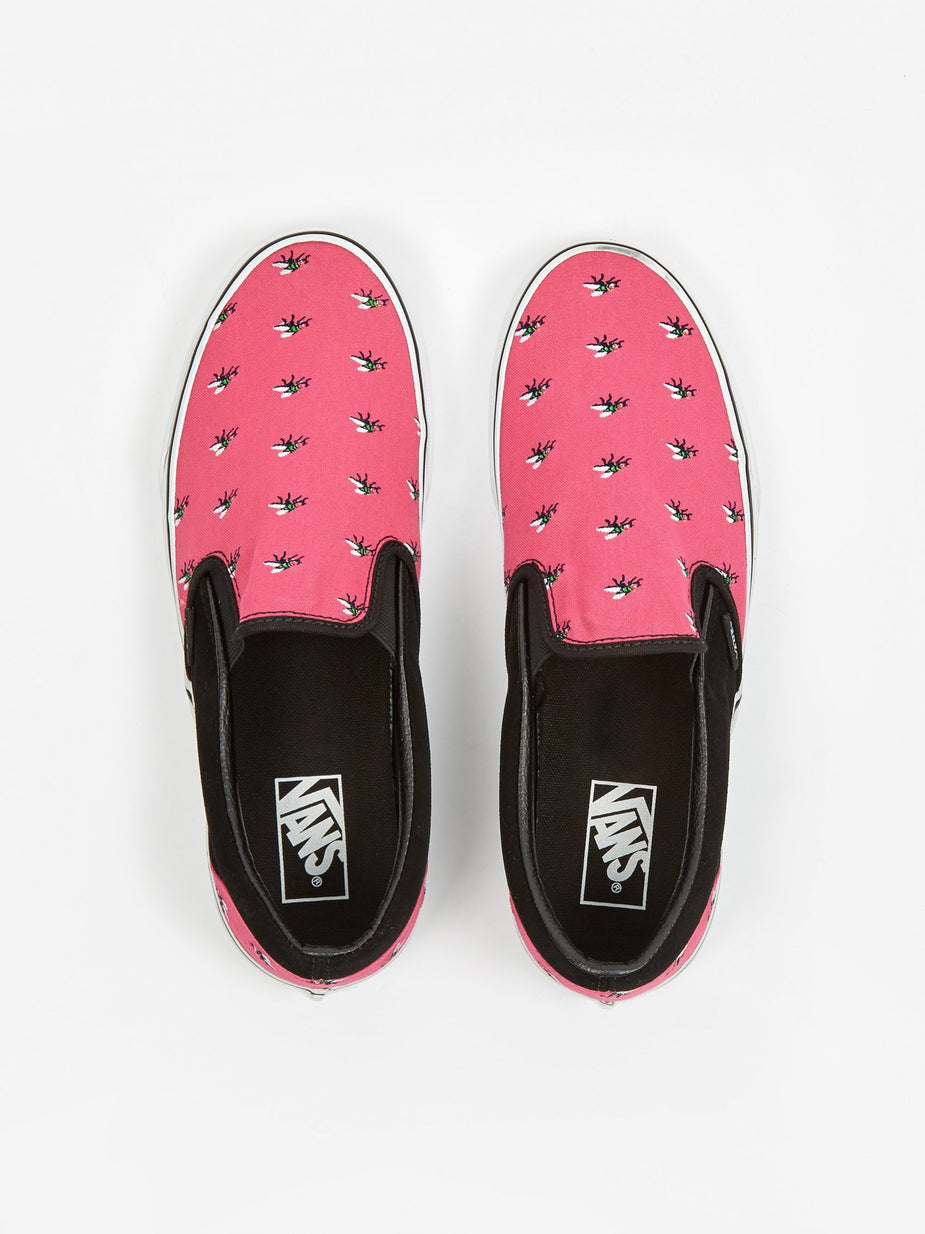 Vans Vans Classic Slip On - Trap Fly/Fuchsia/White - White