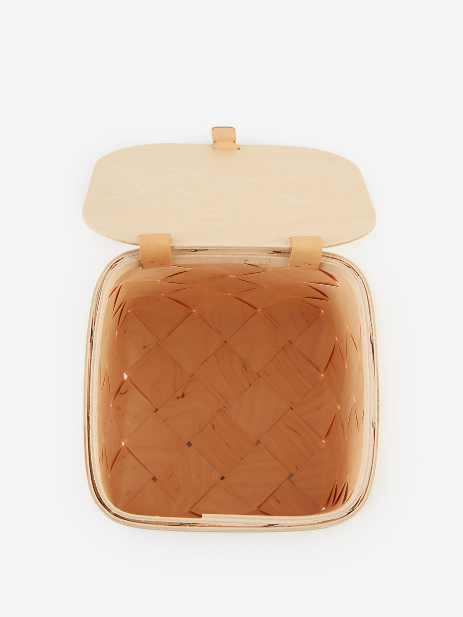 Verso Verso Lastu Birch Basket With Lid - Large - Neutrals
