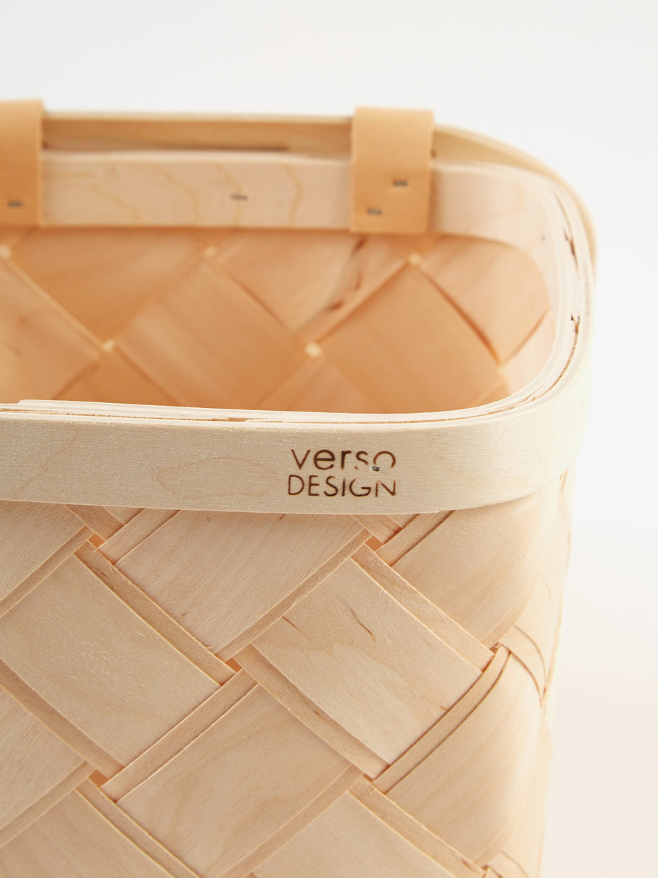 Verso Verso Lastu Birch Basket With Lid - Large - Neutrals