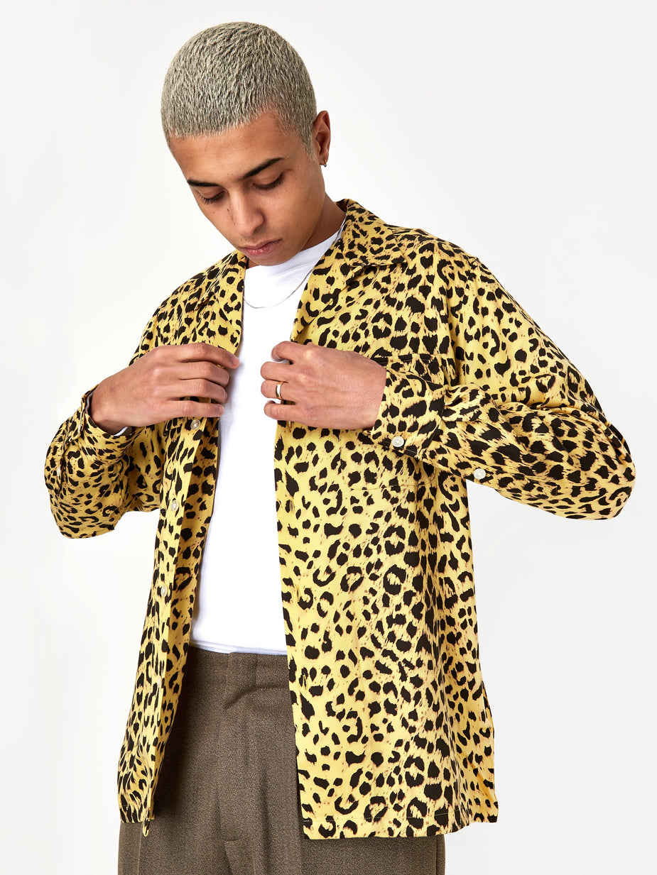 Wacko Maria Wacko Maria Hawaiian Longsleeve Shirt (Type 3) - Leopard - Animal Print