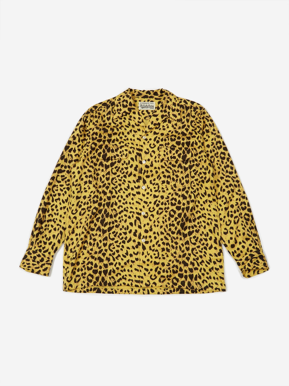 Wacko Maria Wacko Maria Hawaiian Longsleeve Shirt (Type 3) - Leopard - Animal Print