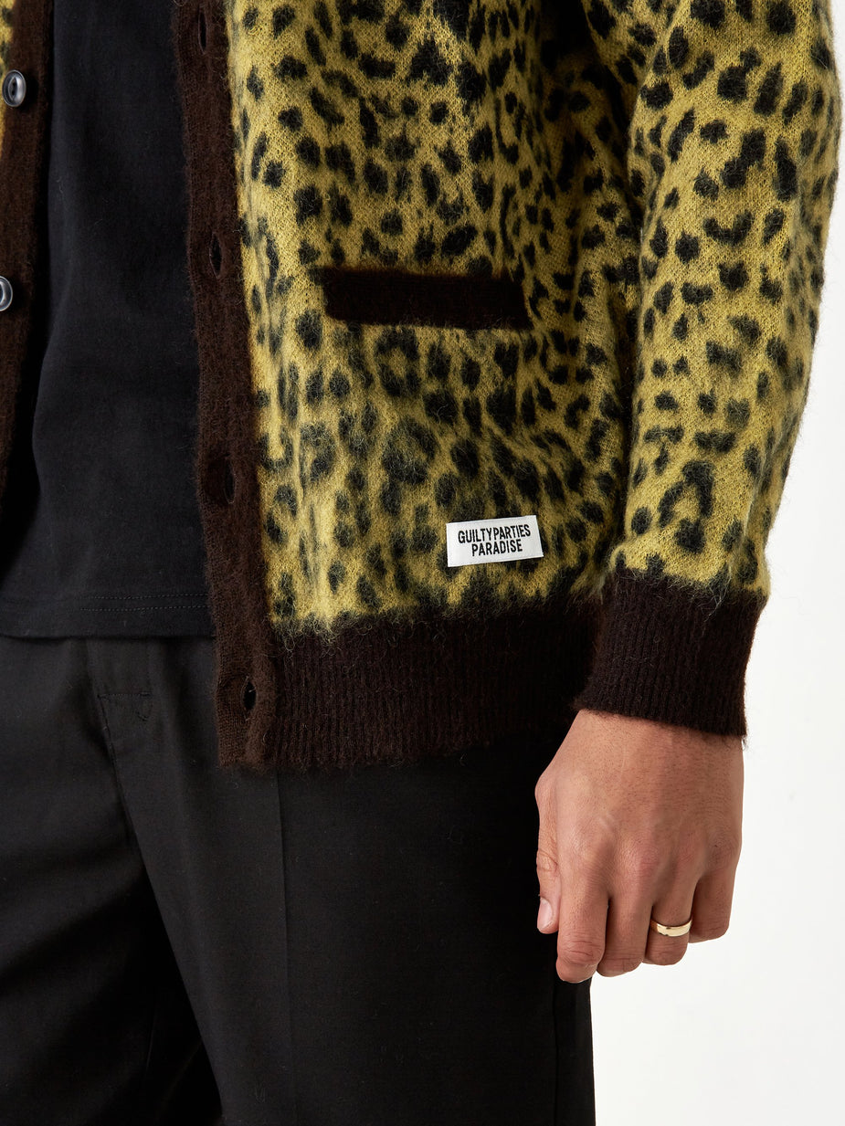 Wacko Maria Wacko Maria Leopard Mohair Cardigan (Type 2) - Yellow - Yellow